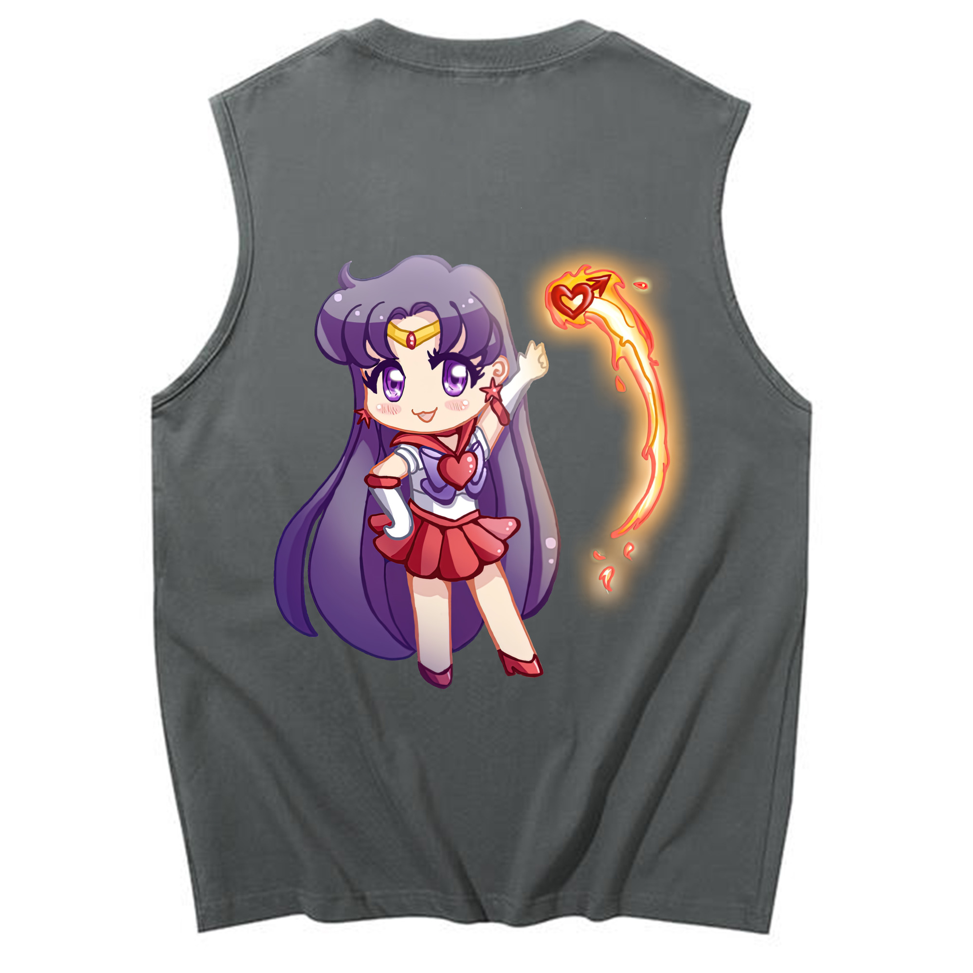 （画像用） 美少女戦士セーラームーン 火野レイ ひの レイ Sailor Moon Hino Rei （セーラーマーズ,Sailor Mars） コットン100％タンクトップ（背面プリント）